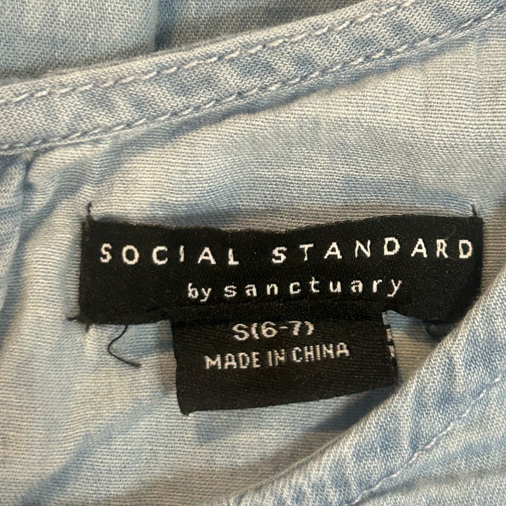 Social Standard by Sanctuary Girls Denim Dress With Floral Jacket NWT Small 6/7 - Picture 14 of 16